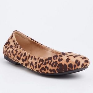 Torrid Women's Leopard Scrunch Ballet Flat,Size 8W